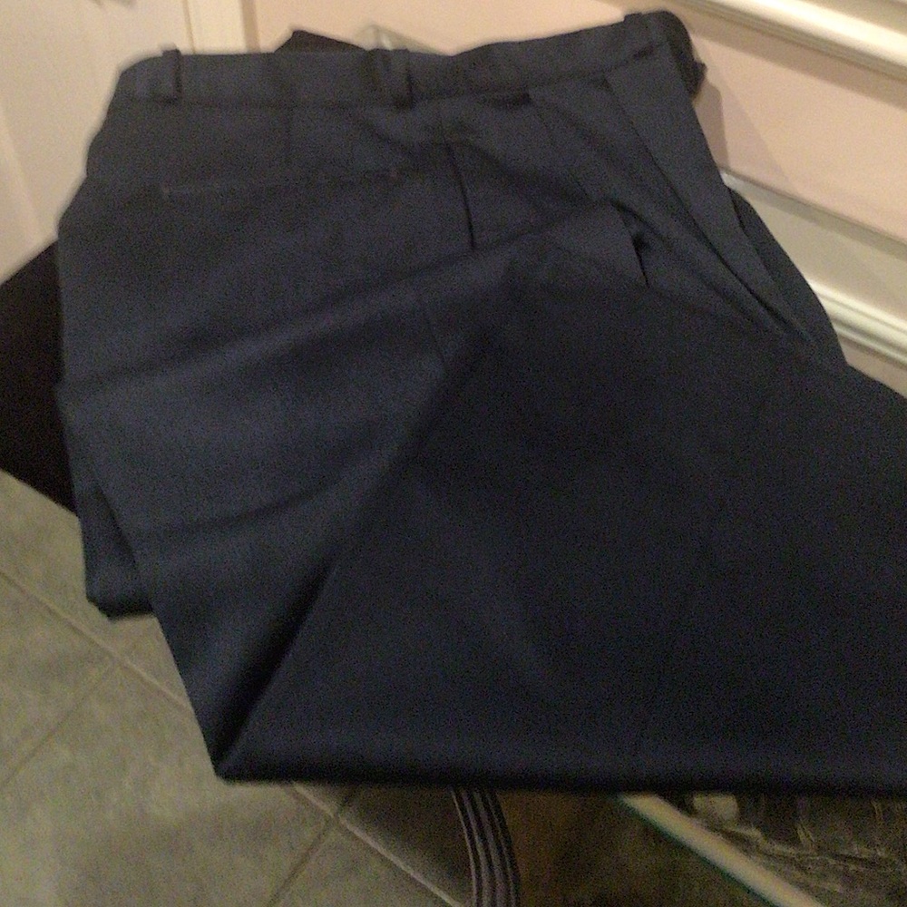 Mens vintage forest green wool blend trousers